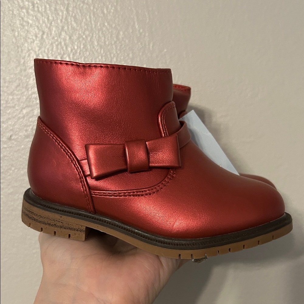 Shiny Red Kids Boots size 7 toddler NWT